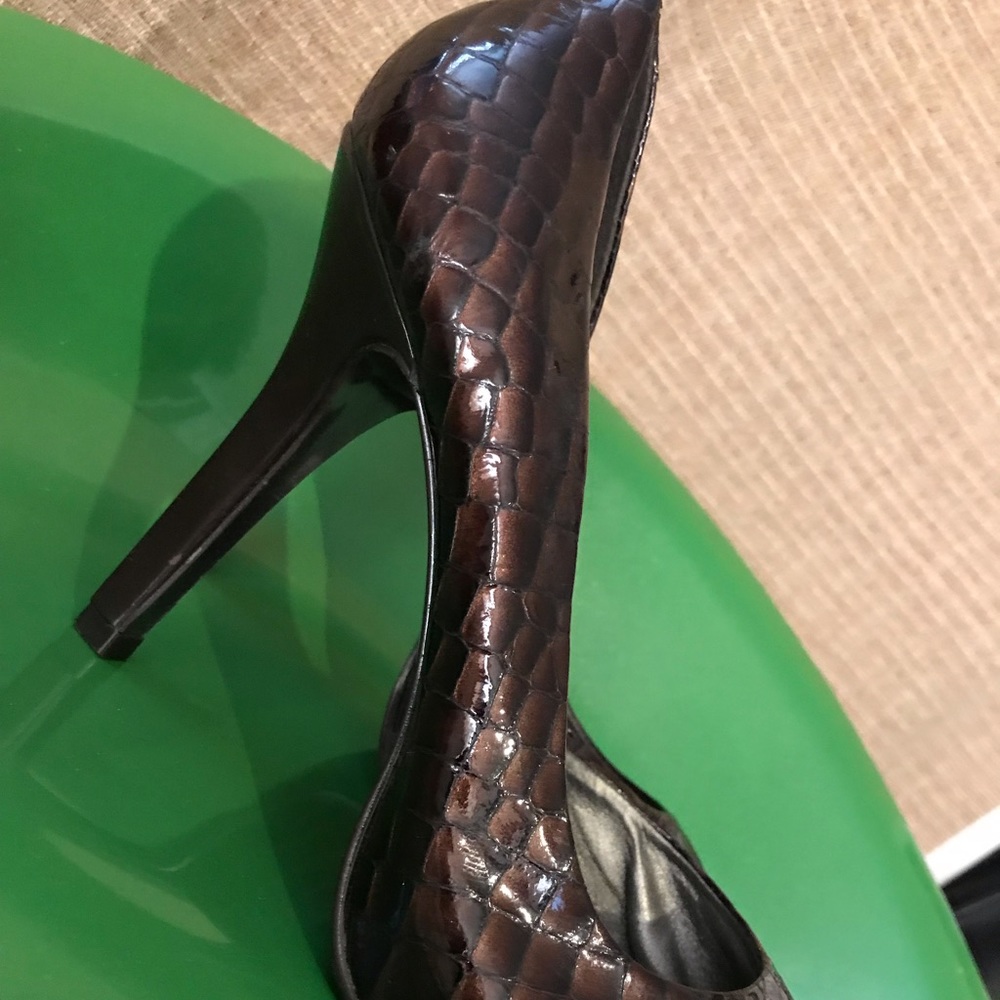 Faux Snake High Heel Open Toe - image 5